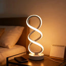 Lámpara de mesa espiral LED regulable USB con brillo ajustable para dormitorio