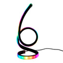 Lámpara de mesa RGB espiral luz ambiente, base iluminada y alimentación 5V