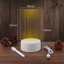 Lámpara nocturna pizarra acrílica LED USB borrable con medidas 150x100 mm y 193 mm alto