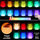 Lámpara Nocturna RGB Recargable USB con Touch y Control Remoto