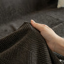 Manta Cubre Sofá Jacquard Espiga Gris Oscuro con Flecos (Chenille)