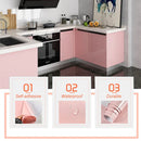 Papel vinílico autoadhesivo brillante 40cm aplicado en cocina, muebles o heladera