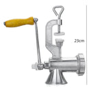 Picadora de carne manual de aleación de aluminio de 23 cm con sistema de fijación a la mesa
