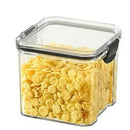 Pote hermético apilable 700 ml transparente con cereal listo para la alacena prolija