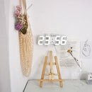 Reloj digital LED 3D de mesa y pared instalado en pared para decoración moderna