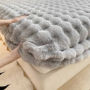 Sábana ajustable felpa plush invierno con ajuste elástico en colchón