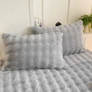 Sábana ajustable felpa plush invierno con 2 fundas 48x74 a juego en el kit