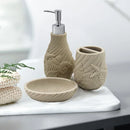 Set de baño de resina efecto piedra 3 piezas, look nórdico y ordenado