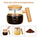 Taza Mezcladora Automática — Vidrio + Madera 400ml