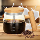 Taza Mezcladora Automática — Vidrio + Madera 400ml