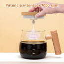 Taza Mezcladora Automática — Vidrio + Madera 400ml
