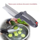 Tijera Cortadora 2 en 1 con Tabla Integrada de Acero Inoxidable