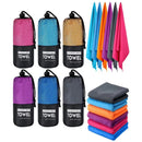 Toalla de microfibra de secado rápido con funda compacta en variedad de colores vibrantes