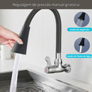 Torneira de Parede Preta Flexível com 2 Modos de Jato